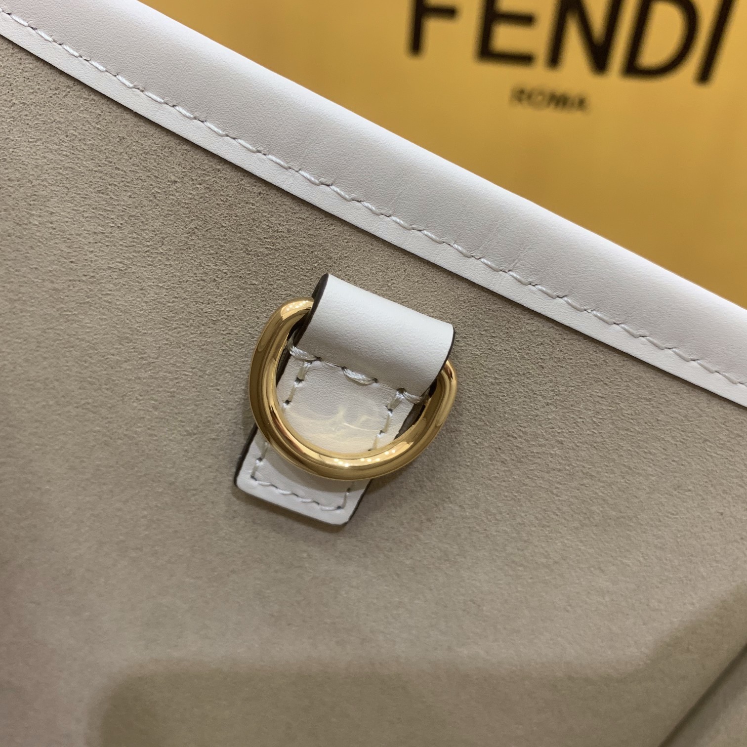 Fendi Large Sunshine Shopper White Leather Bag 